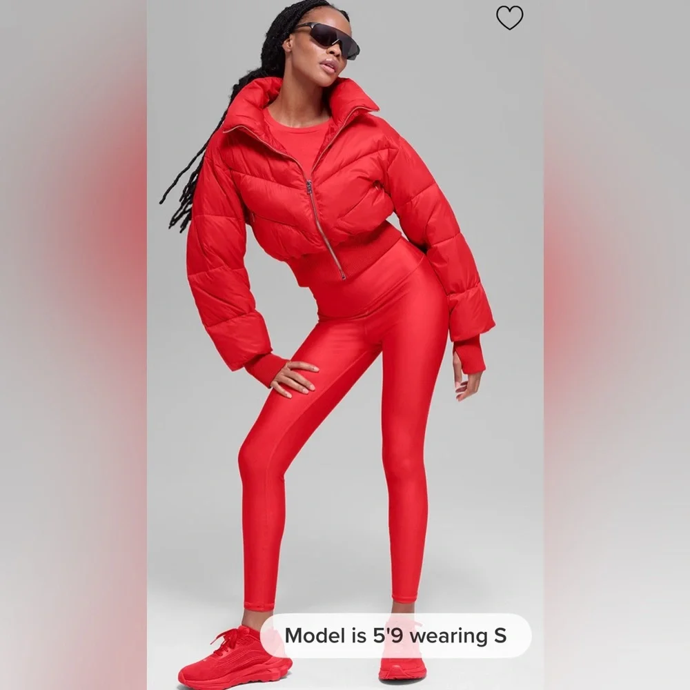 ALO Yoga NWT Cropped Atmosphere Puffer Bright Red Size M